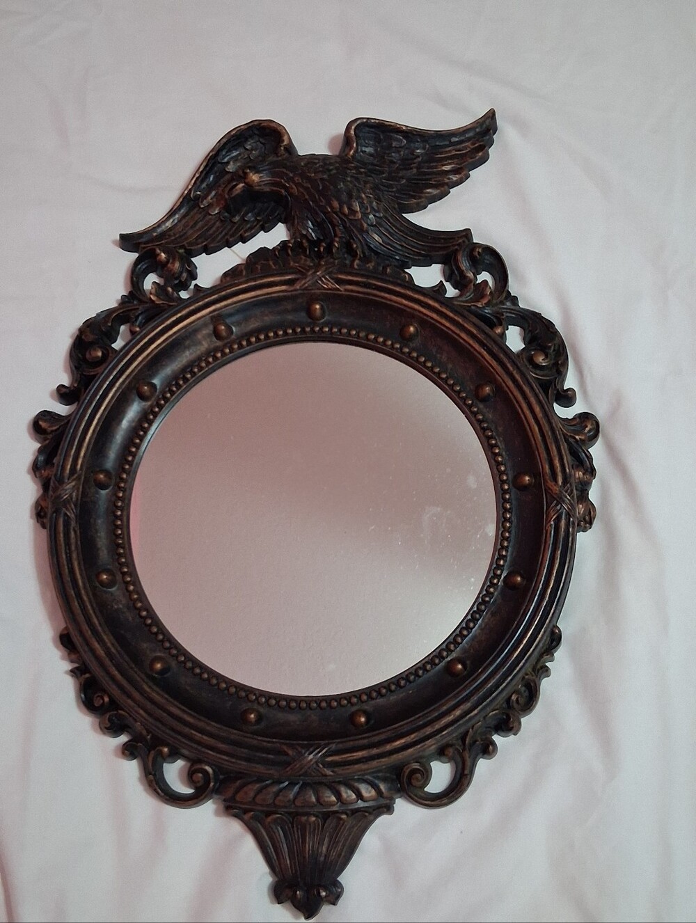 Vintage 1959 Dart Industries Federal Eagle Wall Mirror 4007 Black & Gold MCM